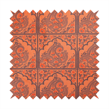 A repeating pattern of arched panels filled with intricate paisley motifs and floral details.