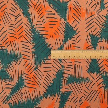 The image displays an abstract, textured textile design featuring rough, hatched brushstroke patterns layered across the surface.