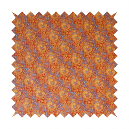 Marigold and Slate Swirl Print Upholstery Fabric DP-89