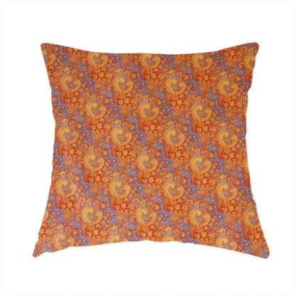 Marigold and Slate Swirl Print Upholstery Fabric DP-89 - Handmade Cushions