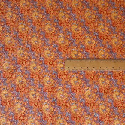 Marigold and Slate Swirl Print Upholstery Fabric DP-89