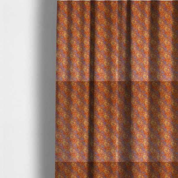 Marigold and Slate Swirl Print Upholstery Fabric DP-89 - Made To Measure Curtains