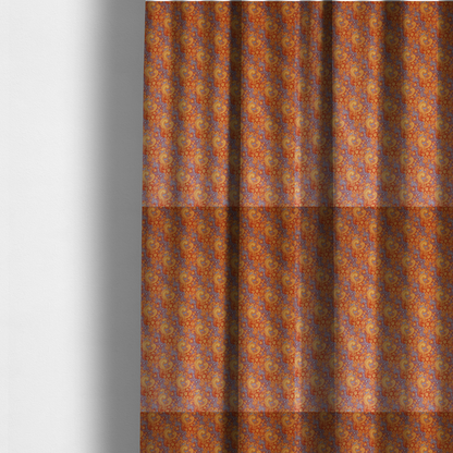 Marigold and Slate Swirl Print Upholstery Fabric DP-89 - Made To Measure Curtains