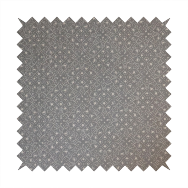 Grey Geometric Medallion Tile Print Upholstery Fabric DP-90 - Made To Measure Curtains