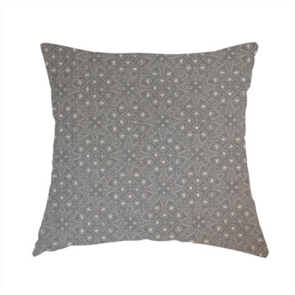 Grey Geometric Medallion Tile Print Upholstery Fabric DP-90 - Handmade Cushions