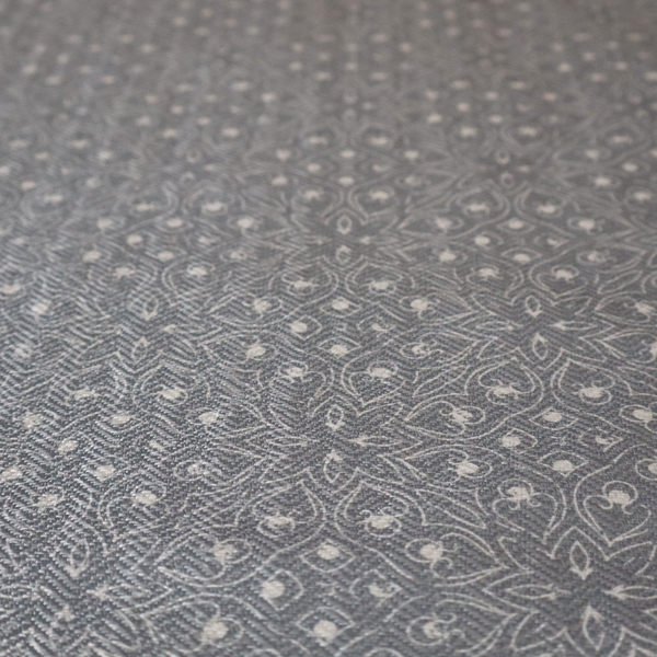 Grey Geometric Medallion Tile Print Upholstery Fabric DP-90 - Made To Measure Curtains