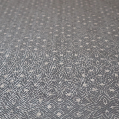 Grey Geometric Medallion Tile Print Upholstery Fabric DP-90 - Made To Measure Curtains