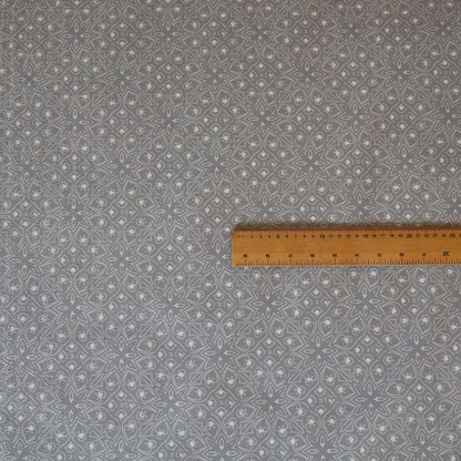 Grey Geometric Medallion Tile Print Upholstery Fabric DP-90 - Made To Measure Curtains