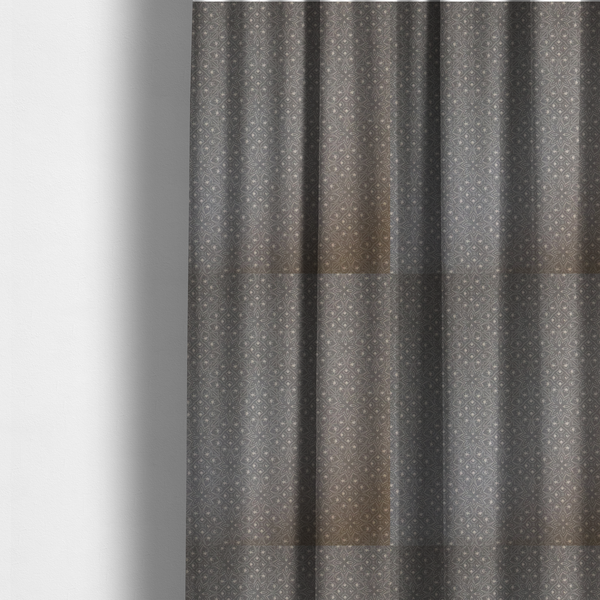Grey Geometric Medallion Tile Print Upholstery Fabric DP-90 - Made To Measure Curtains