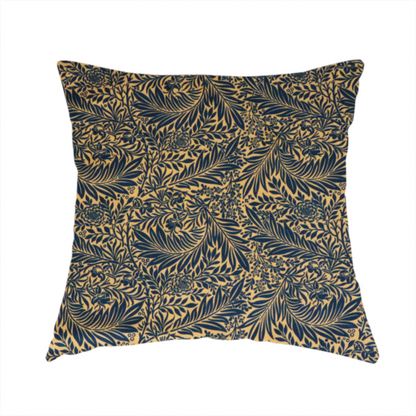 Prussian Blue Floral Damask Print Upholstery Fabric DP-91 - Handmade Cushions