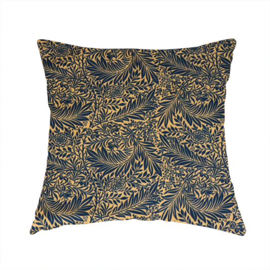 Prussian Blue Floral Damask Print Upholstery Fabric DP-91 - Handmade Cushions