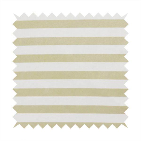 Horizontal beige and white striped fabric pattern.