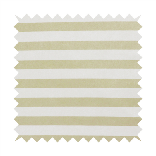 Horizontal beige and white striped fabric pattern.