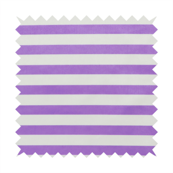 Horizontal purple and white striped fabric pattern.