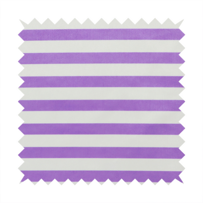 Horizontal purple and white striped fabric pattern.