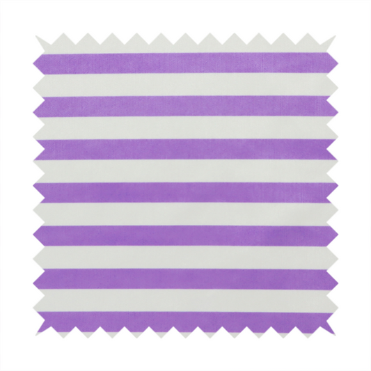 Horizontal purple and white striped fabric pattern.