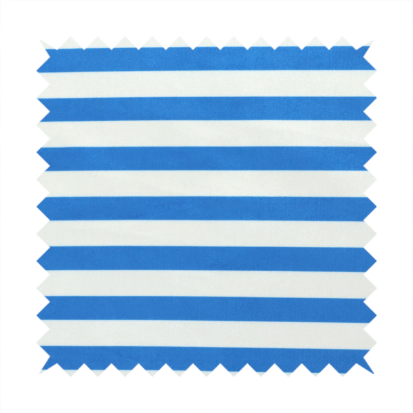 Horizontal blue and white striped fabric pattern.