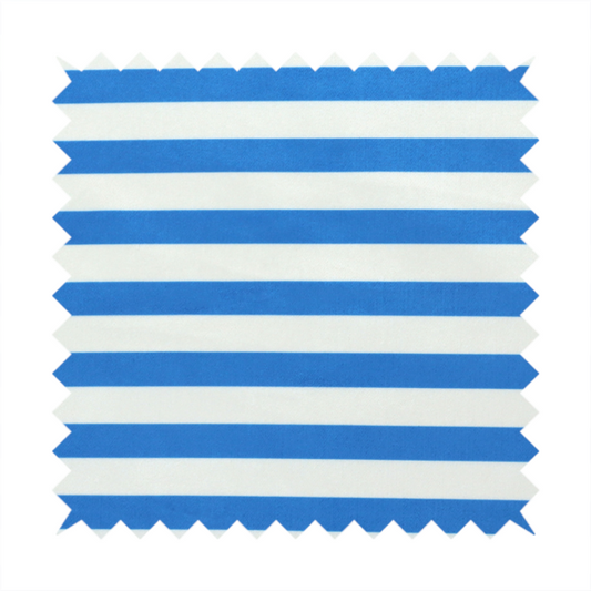 Horizontal blue and white striped fabric pattern.