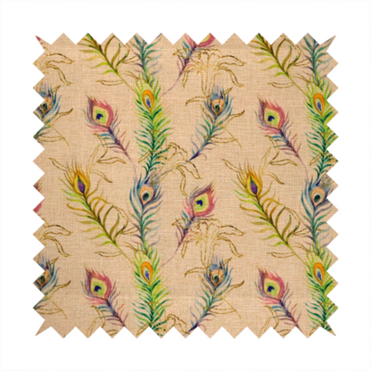 Pastel Peacock Drizzle Print Upholstery Fabric DP-96 - Roman Blinds