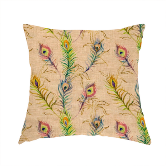 Pastel Peacock Drizzle Print Upholstery Fabric DP-96 - Handmade Cushions