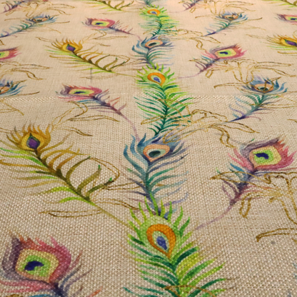 Pastel Peacock Drizzle Print Upholstery Fabric DP-96 - Roman Blinds
