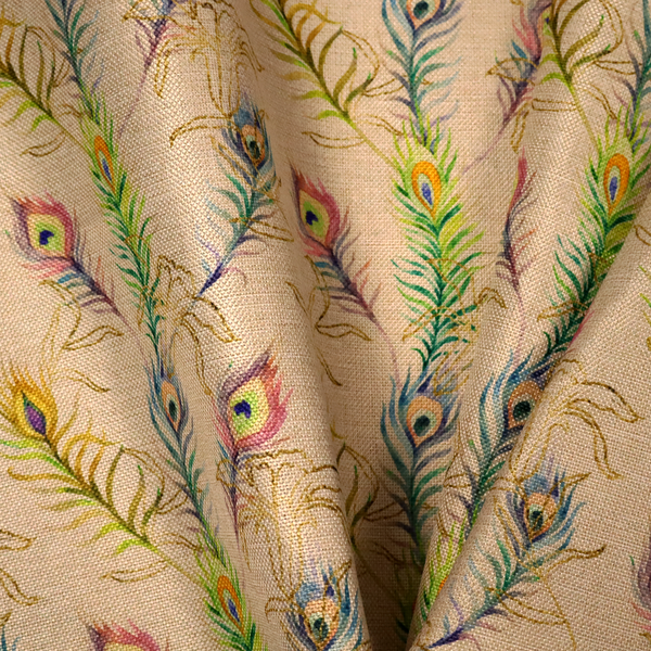 Pastel Peacock Drizzle Print Upholstery Fabric DP-96 - Roman Blinds