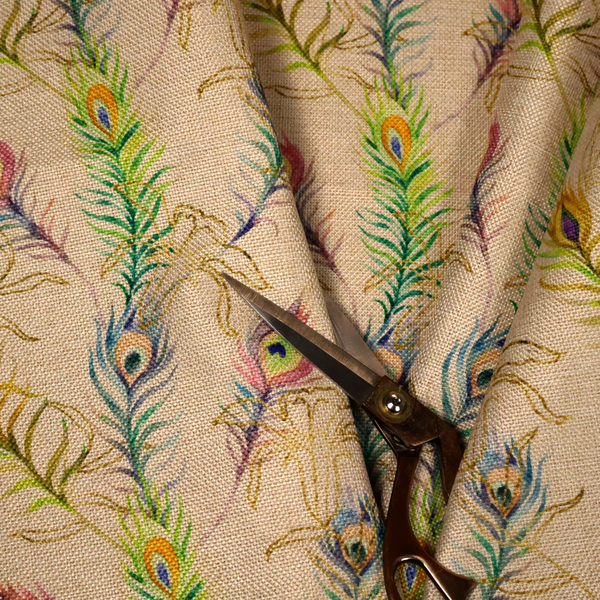 Pastel Peacock Drizzle Print Upholstery Fabric DP-96 - Roman Blinds