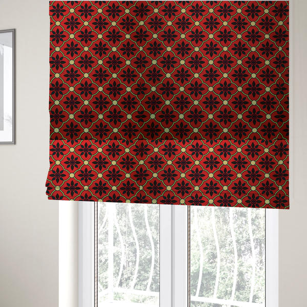 Geometric Floral Pop Upholstery Fabric DP-98 - Roman Blinds
