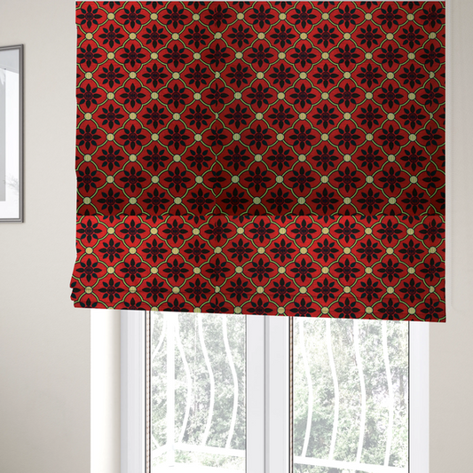Geometric Floral Pop Upholstery Fabric DP-98 - Roman Blinds