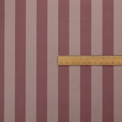 A vertically striped fabric pattern featuring alternating bands of dark dusty rose or mauve and a lighter tone.