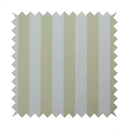 A vertically striped fabric pattern featuring alternating bands of soft sage green or cream and white.