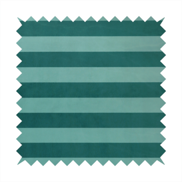 A horizontally striped fabric pattern featuring alternating bands of dark teal and a lighter mint green or blue-green tone.