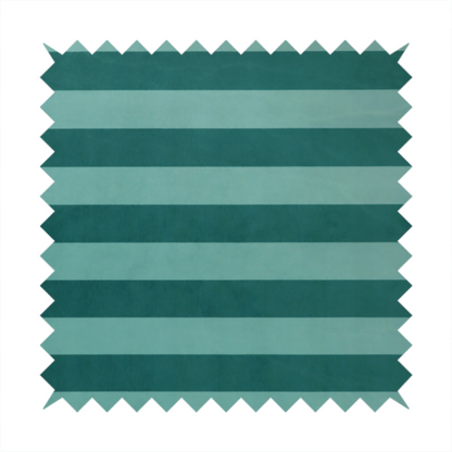 A horizontally striped fabric pattern featuring alternating bands of dark teal and a lighter mint green or blue-green tone.