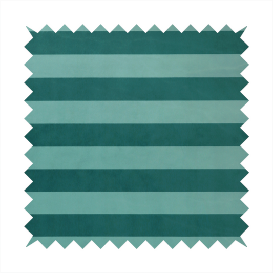 A horizontally striped fabric pattern featuring alternating bands of dark teal and a lighter mint green or blue-green tone.
