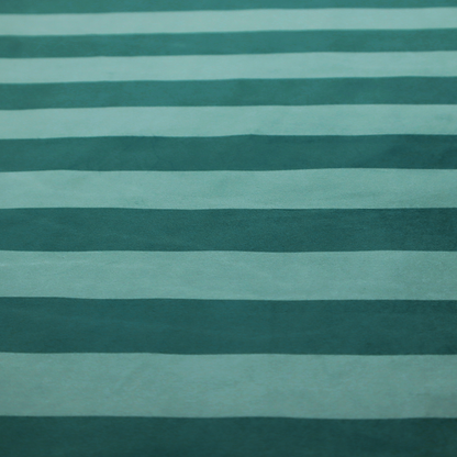 A horizontally striped fabric pattern featuring alternating bands of dark teal and a lighter mint green or blue-green tone.