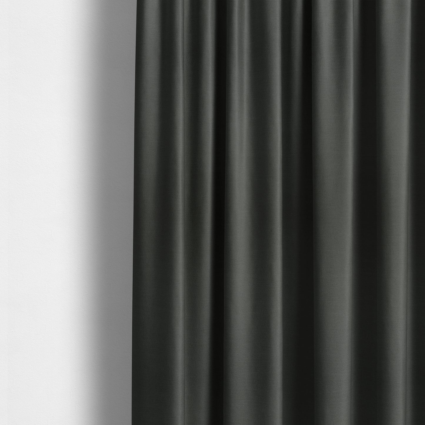 Darwin Linen Effect Style Flat Weave Material In Black Colour Upholstery Soft Furnishing Fabrics - Made To Measure Curtains