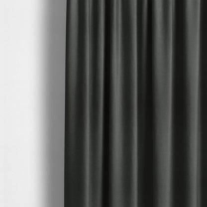 Darwin Linen Effect Style Flat Weave Material In Black Colour Upholstery Soft Furnishing Fabrics - Made To Measure Curtains