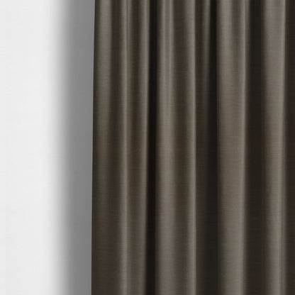 Darwin Linen Effect Style Flat Weave Material In Brown Colour Upholstery Soft Furnishing Fabrics - Made To Measure Curtains