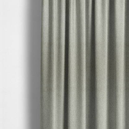 Davos Flat Weave Chenille Upholstery Fabrics In Silver - Made To Measure Curtains