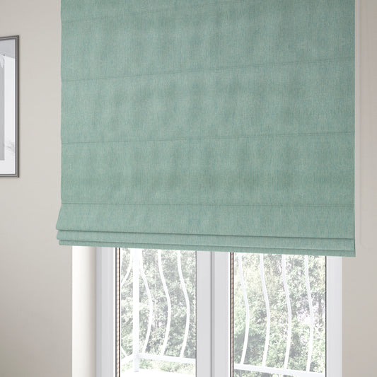 Davos Flat Weave Chenille Upholstery Fabrics In Light Blue - Roman Blinds