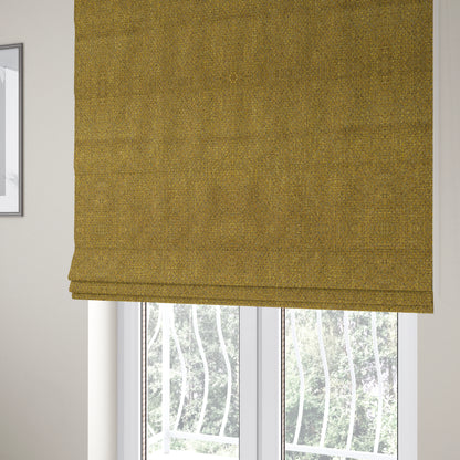 Dawson Textured Weave Furnishing Fabric In Yellow Colour - Roman Blinds