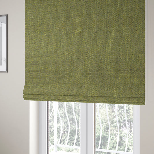 Dawson Textured Weave Furnishing Fabric In Green Colour - Roman Blinds