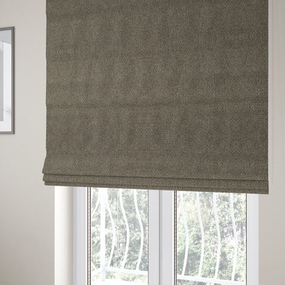 Dawson Textured Weave Furnishing Fabric In Brown Colour - Roman Blinds