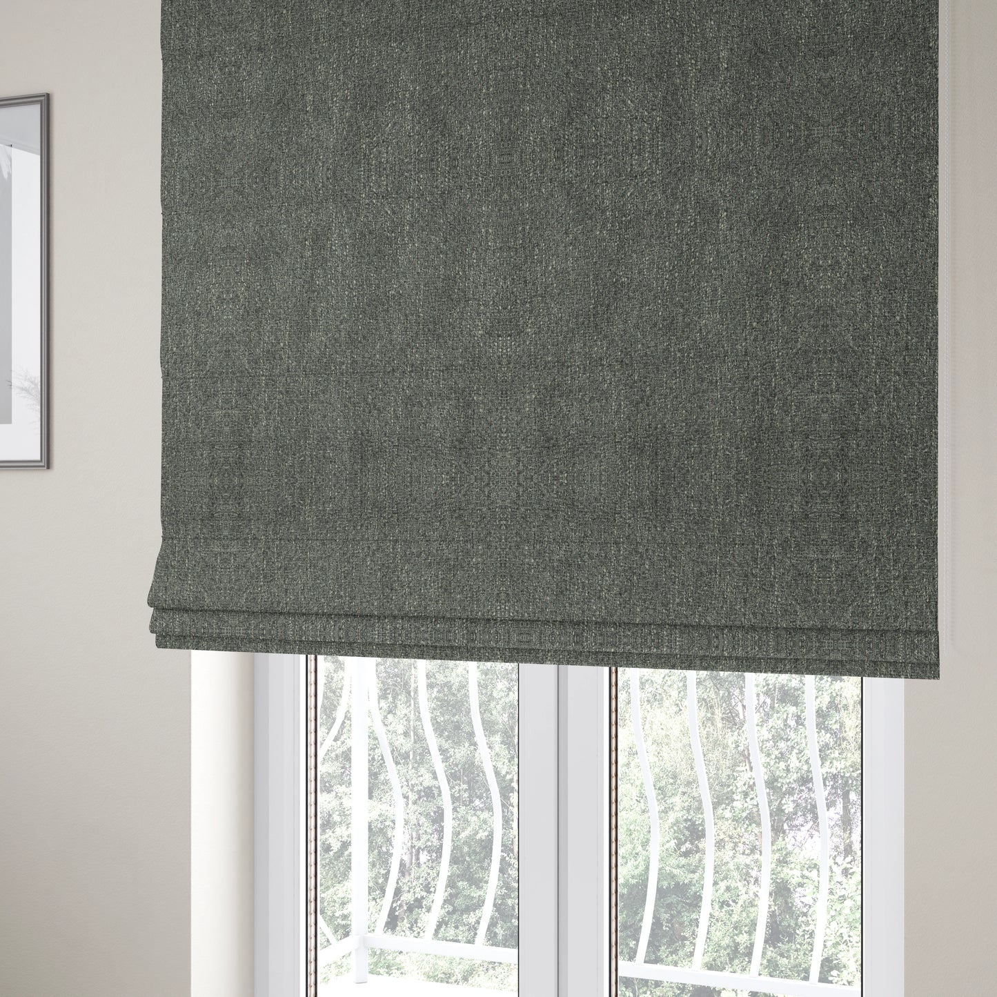 Dawson Textured Weave Furnishing Fabric In Grey Colour - Roman Blinds