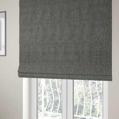 Dawson Textured Weave Furnishing Fabric In Grey Colour - Roman Blinds