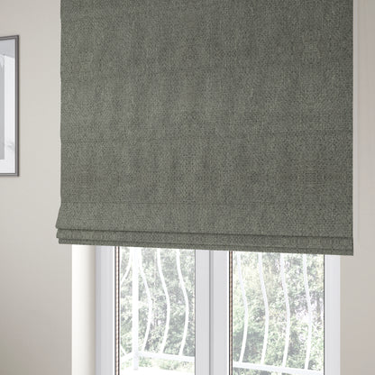 Dawson Textured Weave Furnishing Fabric In Silver Colour - Roman Blinds