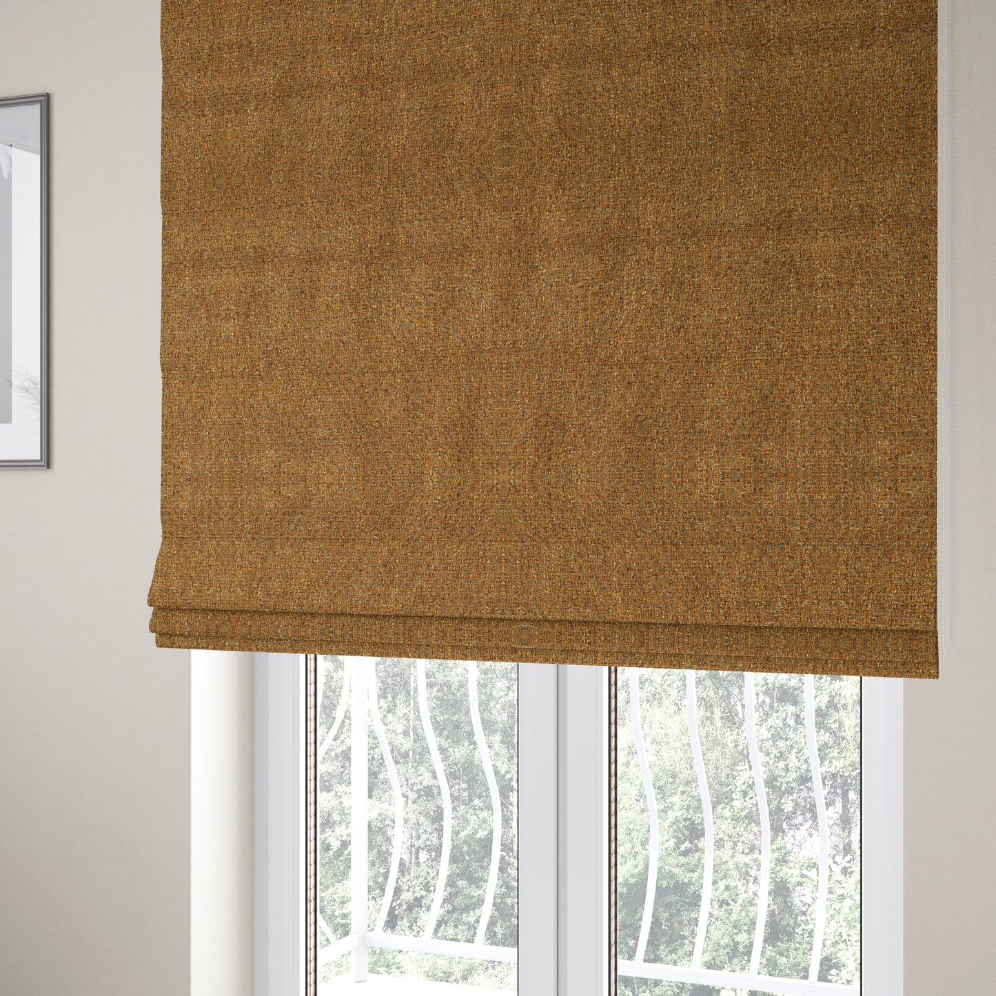 Dawson Textured Weave Furnishing Fabric In Gold Colour - Made To Measure Curtains