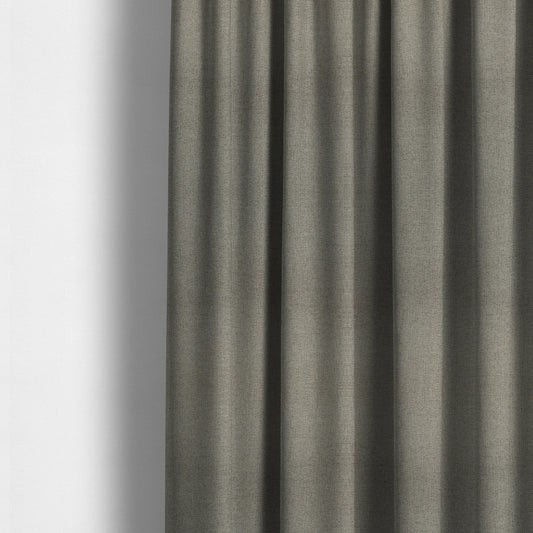 Devon Textured Woven Upholstery Chenille Fabric In Grey Colour - Made To Measure Curtains