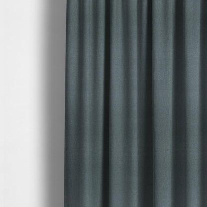 Devon Textured Woven Upholstery Chenille Fabric In Denim Blue Colour - Made To Measure Curtains