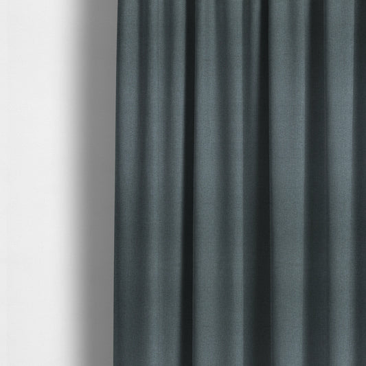 Devon Textured Woven Upholstery Chenille Fabric In Denim Blue Colour - Made To Measure Curtains